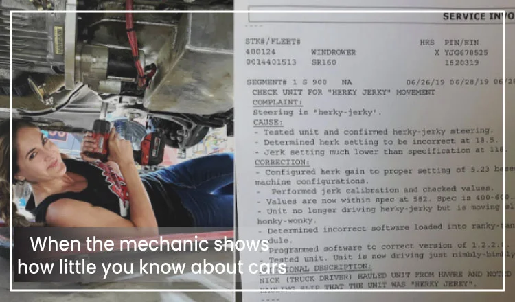 When the mechanic shows how little you know about cars